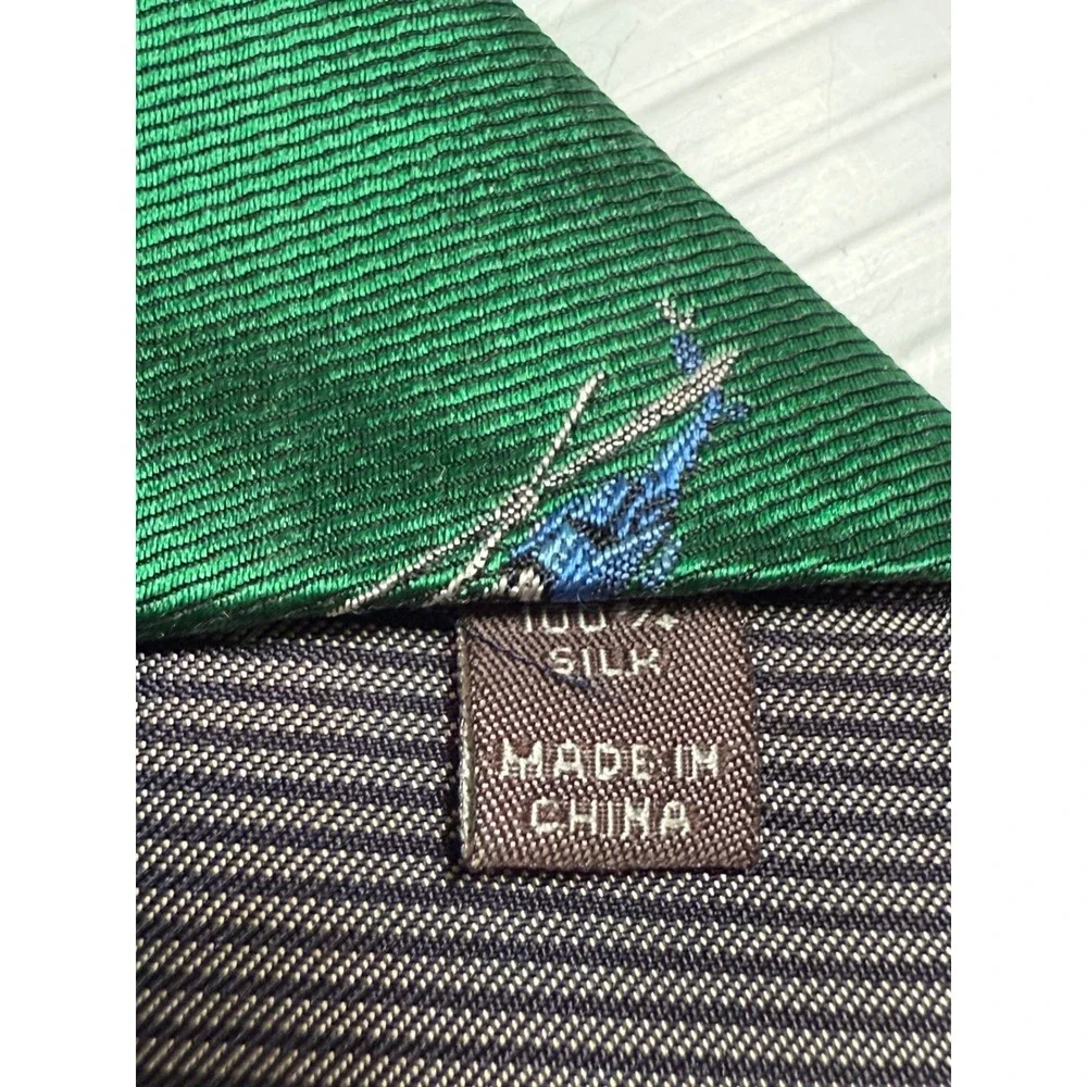 Nordstrom Green Helicopter‎ Print Tie Silk Necktie Business Career